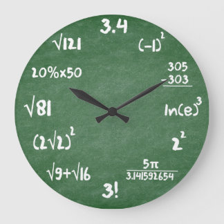 Matematisk Grönt Slate Mathematics Wall Clock Stor Klocka