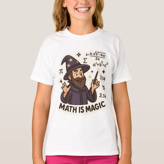 Matematisk guide - "Math is Magic" Transparent T Shirt (Framsida)