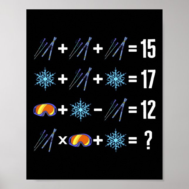 Matematisk insatsorder som hoppar över Snö-flaggor Poster (Framsidan)
