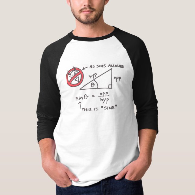 Matematisk Joke Trigonometry Sine Function T Shirt (Framsida)