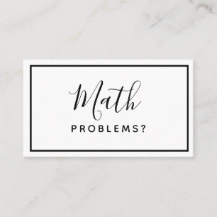 Matematisk lärare - minimalistiskt enkelt Affärs Visitkort