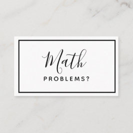 Matematisk lärare - minimalistiskt enkelt Affärsko Visitkort