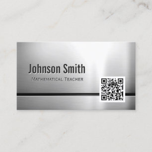 Matematisk lärare - Stainless Steel QR Code Visitkort