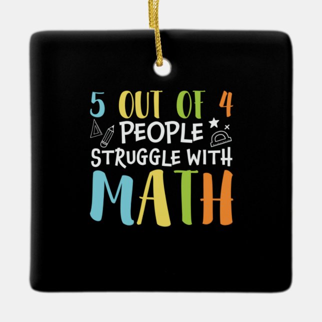 Matematisk lärarstrid med matematik julgransprydnad keramik (Framsida)