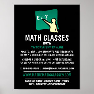 Matematisk Logotyp, reklam för matematiska klasser Poster