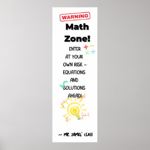 Matematisk offertvarning Poster: Zon matematisk kl Poster