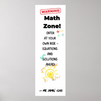 Matematisk offertvarning Poster: Zon matematisk kl Poster