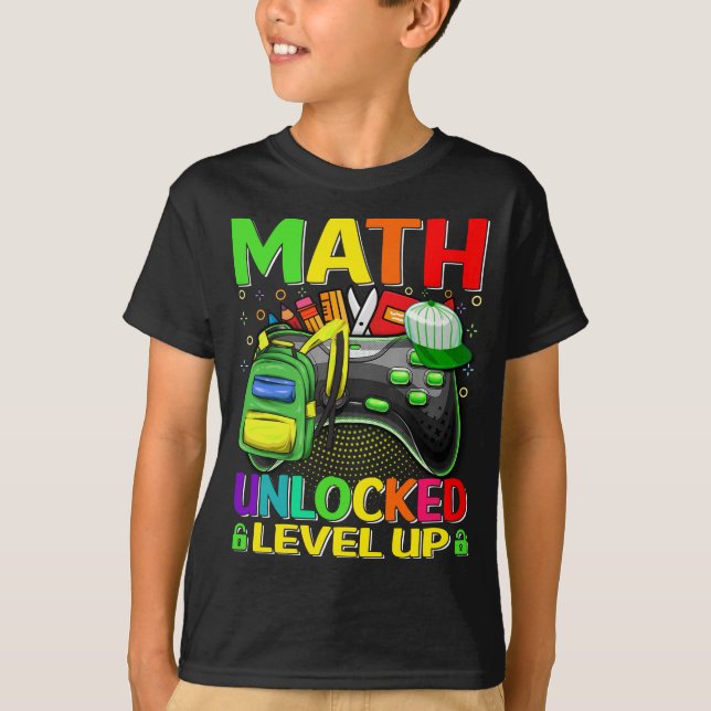 Matematisk olåst nivåuppspelning av videospel Back T Shirt (Framsida)