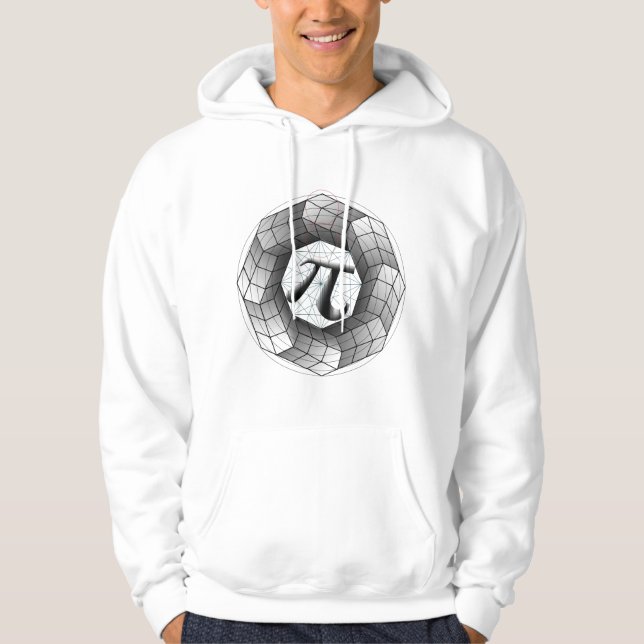 Matematisk pi-symbol π Geometric Hoodie (Framsida)