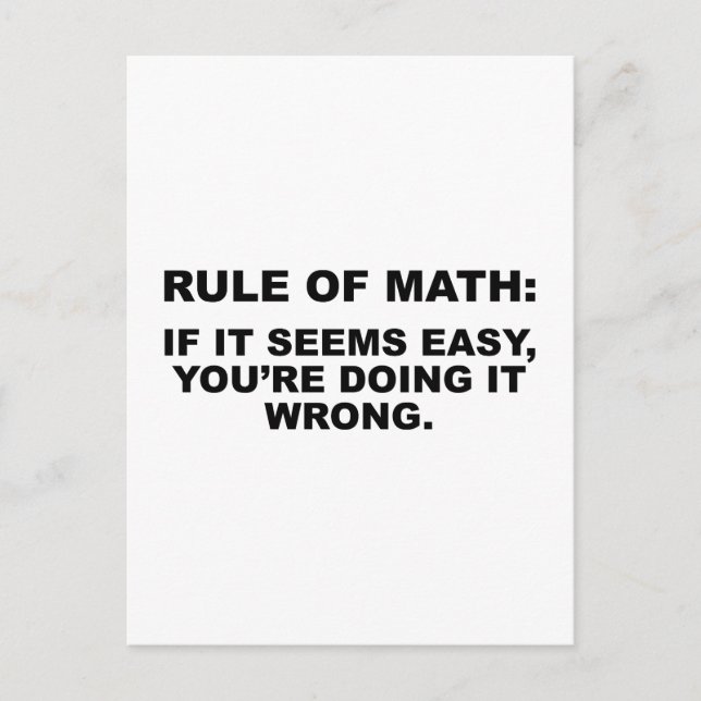 Matematisk regel vykort (Framsida)