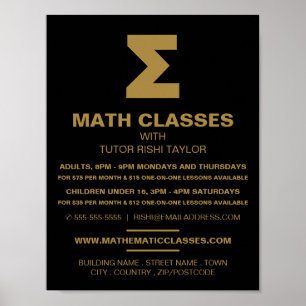 MaTematisk signatärsymbol, reklam för matematiska Poster