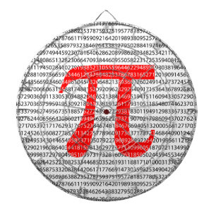 Matematisk symbol med ursprungligt rött nummer pi darttavla