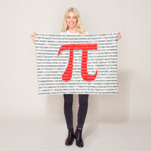 Matematisk symbol med ursprungligt rött nummer pi fleecefilt