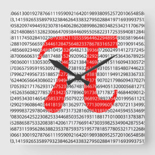 Matematisk symbol med ursprungligt rött nummer pi fyrkantig klocka