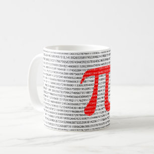 Matematisk symbol med ursprungligt rött nummer pi kaffemugg
