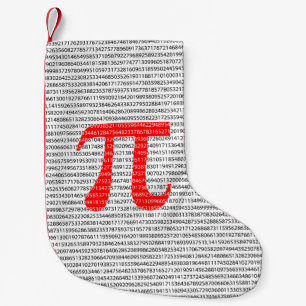 Matematisk symbol med ursprungligt rött nummer pi liten julstrumpa