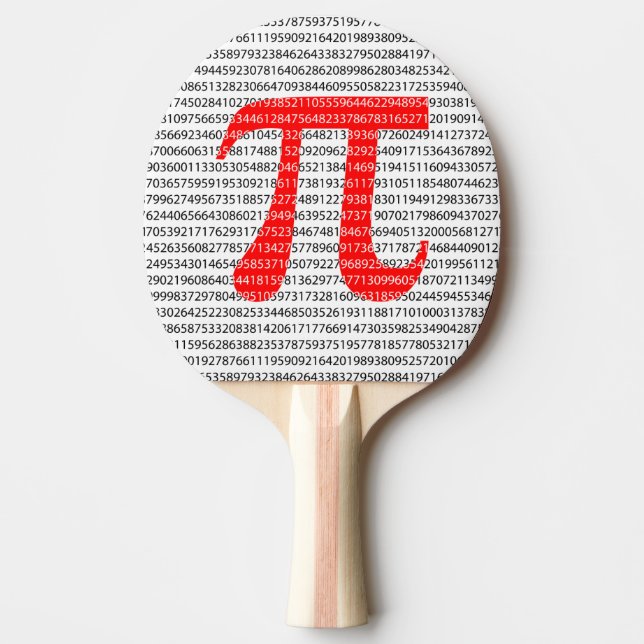 Matematisk symbol med ursprungligt rött nummer pi  pingisracket (Framsidan)