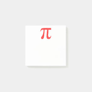 Matematisk symbol med ursprungligt rött nummer pi post-it block