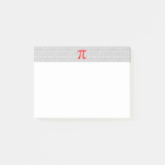 Matematisk symbol med ursprungligt rött nummer pi  post-it block (Framsida)