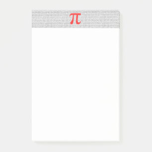 Matematisk symbol med ursprungligt rött nummer pi post-it block
