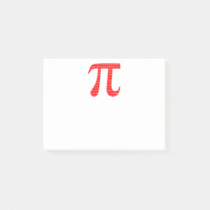 Matematisk symbol med ursprungligt rött nummer pi post-it block