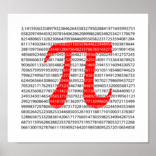 Matematisk symbol med ursprungligt rött nummer pi poster