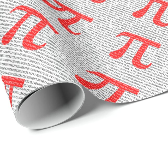 Matematisk symbol med ursprungligt rött nummer pi  presentpapper (Rullad Hörn)