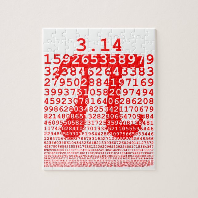 Matematisk symbol med ursprungligt rött nummer pi  pussel (Vertikal)
