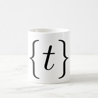 Matematisk "t-" uppsättning (svarten) kaffemugg