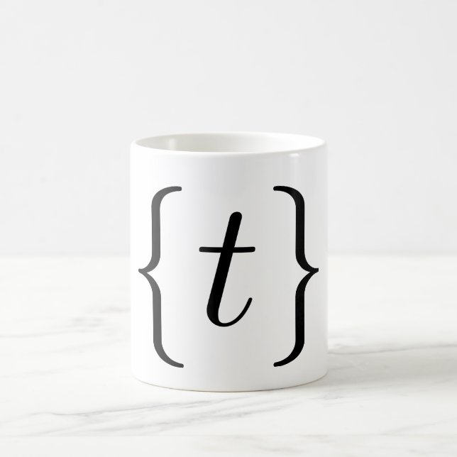 Matematisk "t-" uppsättning (svarten) kaffemugg (Center)