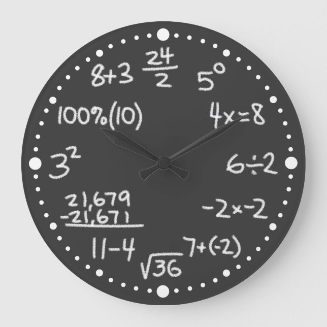 Matematiska ekvationer Älskare Black Clock Stor Klocka (Framsida)