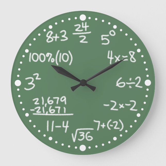 Matematiska ekvationer klocka med minuter (Framsida)