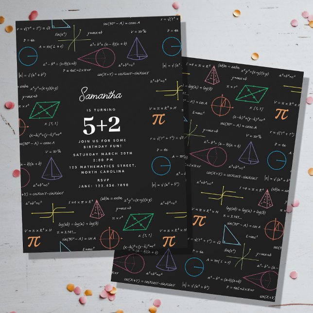 Matematiska ekvationer Matematiska formler födelse Inbjudningar (Mathematics Equations Math Formulas Birthday Invitation)