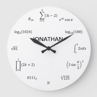 Matematiska ekvationer och anteckningar stor klocka