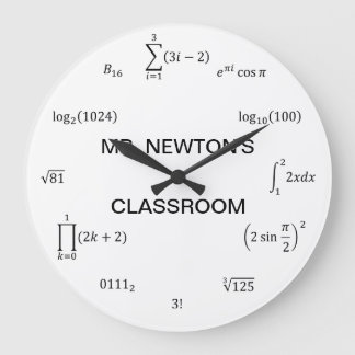 Matematiska ekvationer och anteckningar stor klocka