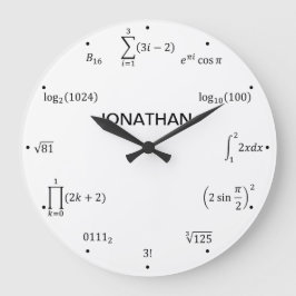 Matematiska ekvationer och anteckningar stor klocka