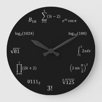 Matematiska ekvationer och anteckningar stor klocka
