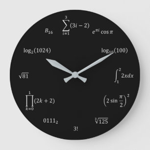 Matematiska ekvationer och anteckningar stor klocka