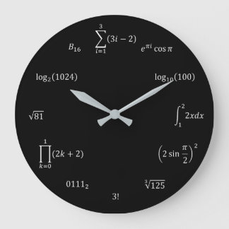 Matematiska ekvationer och anteckningar stor klocka
