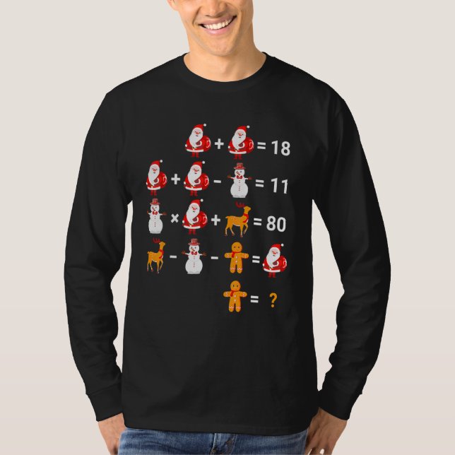 Matematiska ekvationer Quiz Math Teacher Christma T Shirt (Framsida)