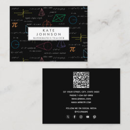 Matematiska formel för lärare visitkort