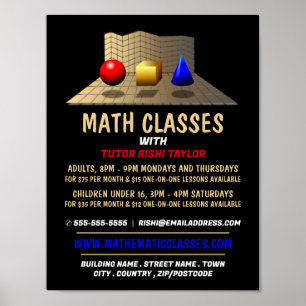 Matematiska former, reklam för matematiska klasser poster