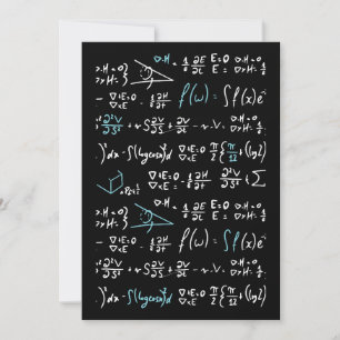 Matematiska formler för matematikfysik student-lär julkort