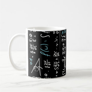 Matematiska formler för matematikfysik student-lär kaffemugg