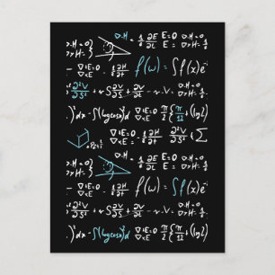 Matematiska formler för matematikfysik student-lär vykort