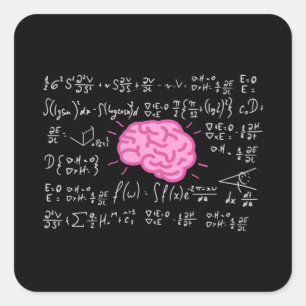 Matematiska formler för smarta huvuden fyrkantigt klistermärke