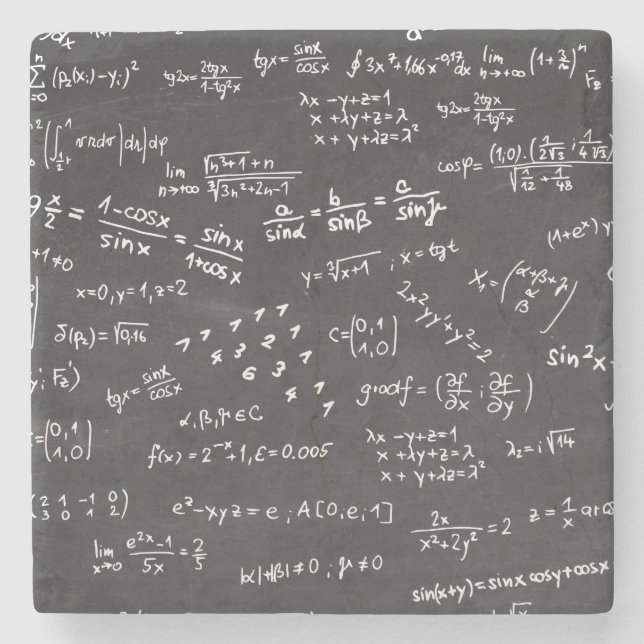Matematiska formler och siffror underlägg sten (Framsidan)