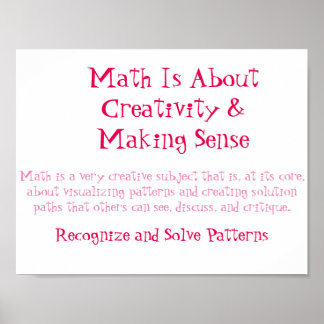 Matematiska mindringar Poster-känna igen och lösa Poster