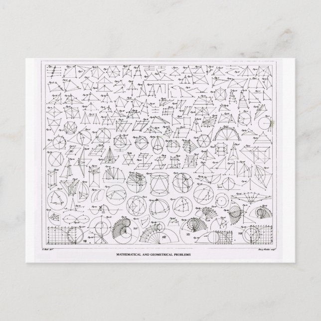 Matematiska och geometriska problem vykort (Framsida)