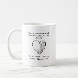 Matematiska siffror kommer till liv i livfulla dag kaffemugg